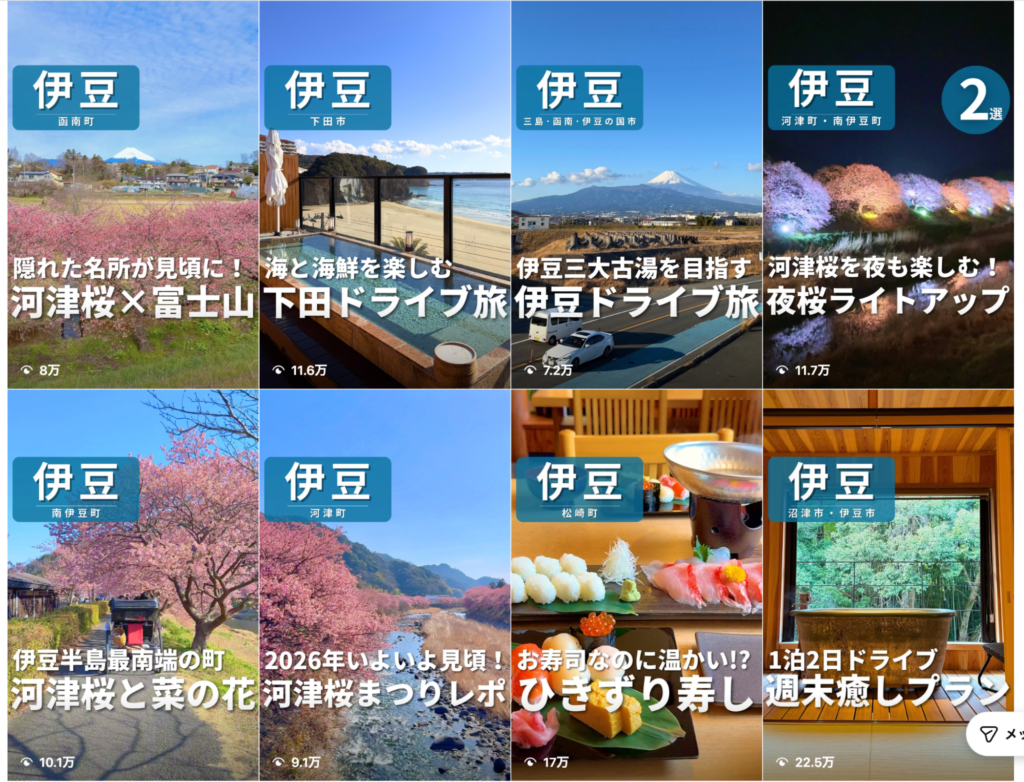 美しい伊豆想像センター様、Tripro(株式会社スキヤキッド)との協業開始後の投稿(After)